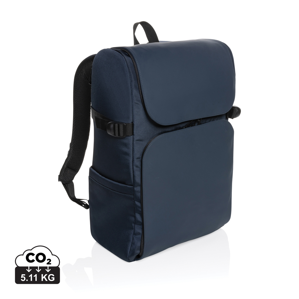 Sac ordinateur 15.6" promotionnel en rPET Pascal Bleu marine